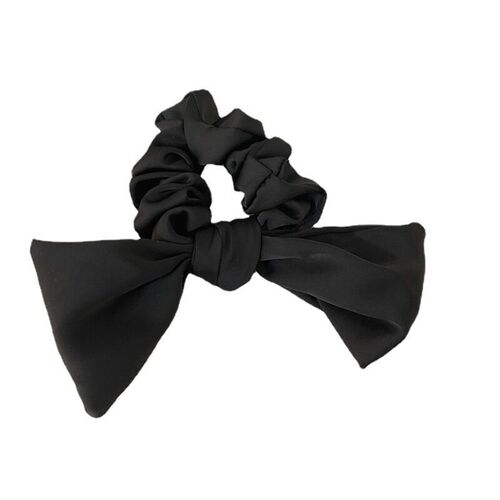 Texture high-grade satin bow large intestine hair ring headd