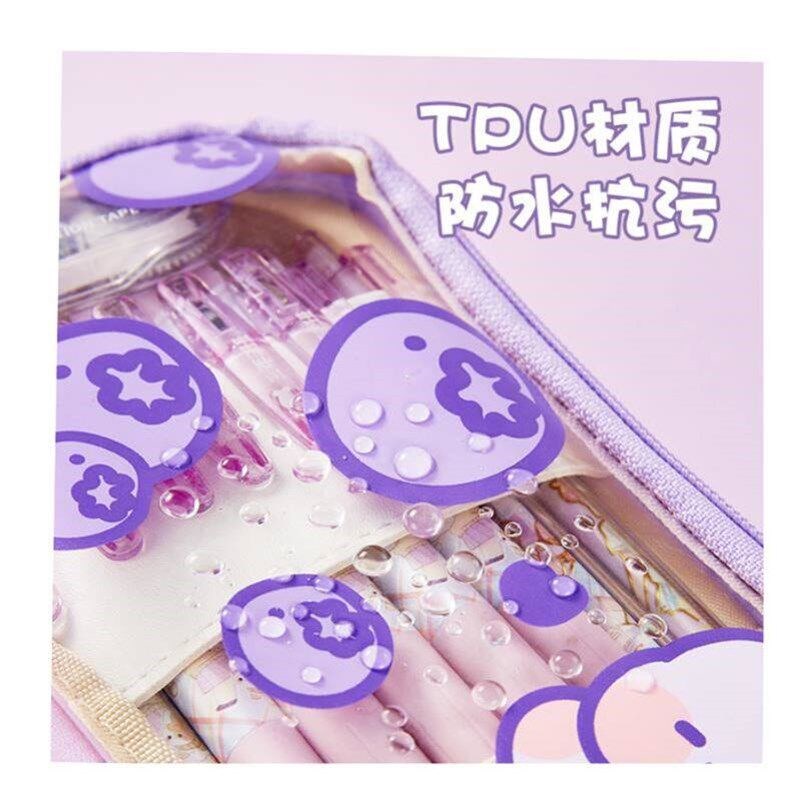 Large Capacity Pencil Case 3 Compartment Pouch Pen Bag Doub1图片
