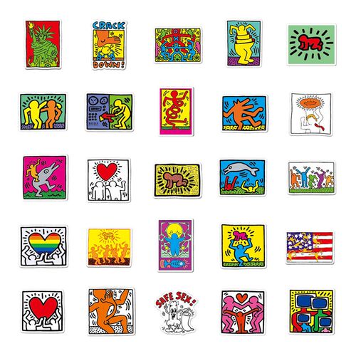10/30/50Pcs Keith Funny Cartoon Graffiti er Waterproof Fridg