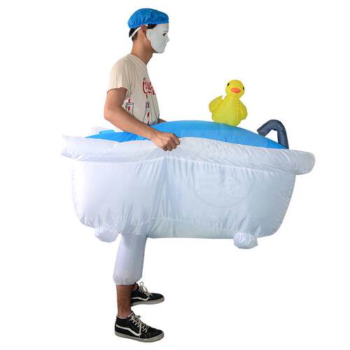 。Bath Tub Inflat clothing walking cartoon puppet performanc