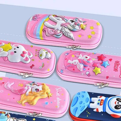 3D EVA Unicorn Cute Pencil Case Cartoon Stationery Box Girls