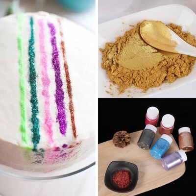 15g Edible Glitter Gold Silver Pearl Powder Cake Decoration