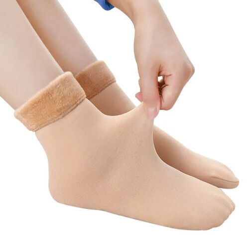1/2/3/5Pairs Winter Warm Thicken Fleece Short Socks Women Th