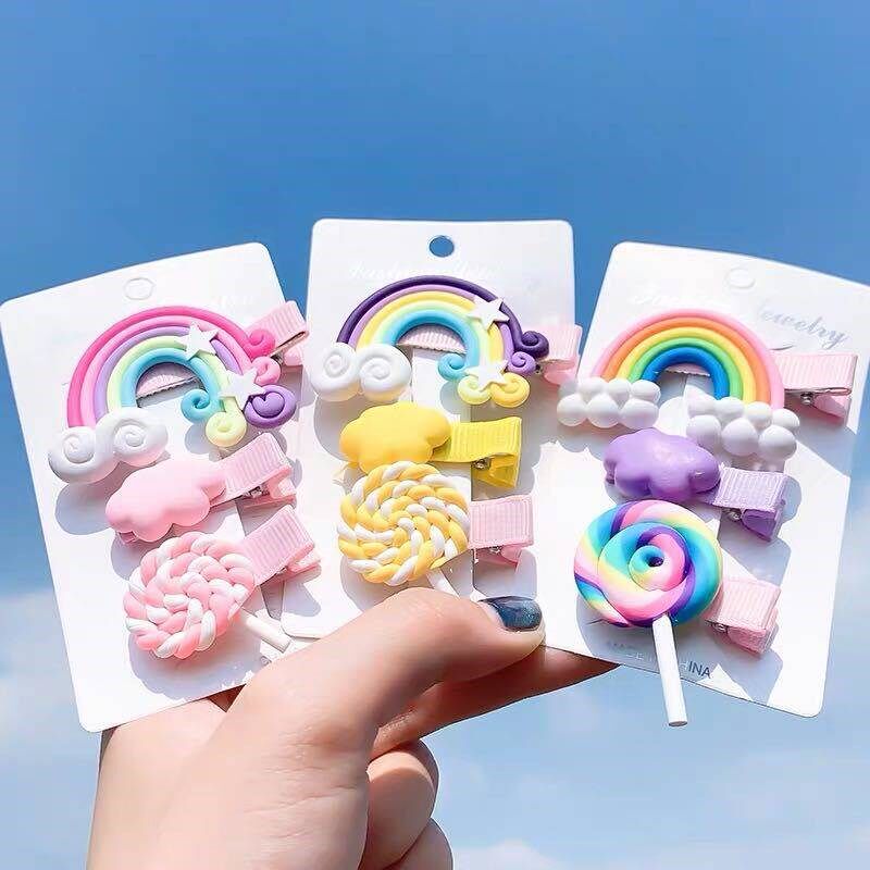 Spring story simple new fantasy rainbow candy set duck bill图片