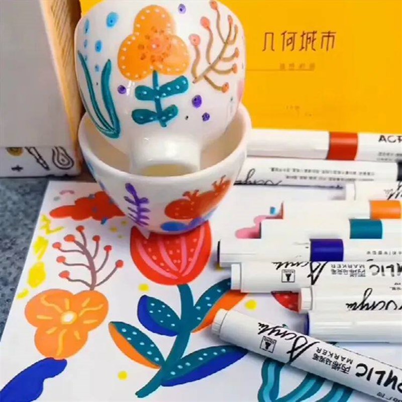 Acrylic Marker 24-80 Colors Pen Set for Draw Sketching Oily图片