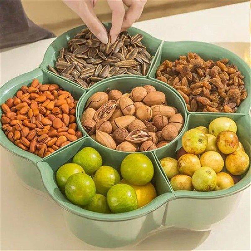 Rotating Divided Serving Platter Veggie Serving Rotating