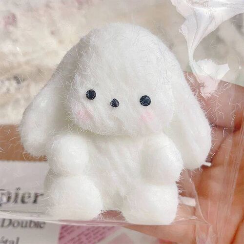 Cute Flocking Bunny Taba Squishy Stress Relief Decompression