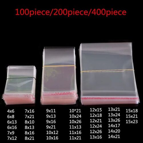 60Size Transparent self-adhesive Small OPP Plastic Bags Jewe
