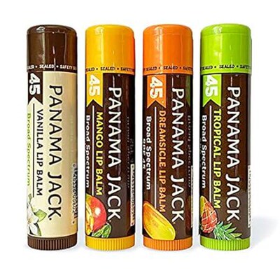Panama Jack Sunscreen Lip Balm - SPF 45, Flavor Pack, Bro