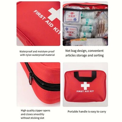First Aid Kit, Multi-purpose Emergency Medical Portable Medi