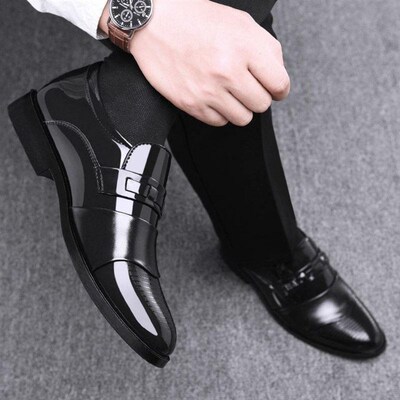 2023 formal dress black leather man loafers shoes for men