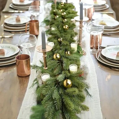 2M148 Heads Christmas Garland Pine Tree Rattan Wreath