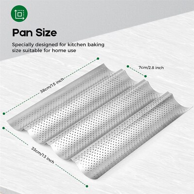 Baguette Bread Pan Tray French Bread Baking Loaf Bake Mold