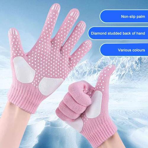 1 Pair Children Gloves Non-slip Rubber Winter Warm Sretch Gl