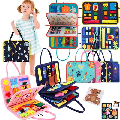 TUNJILOOL Busy Board Montessori Toys for Toddler Baby Felt C