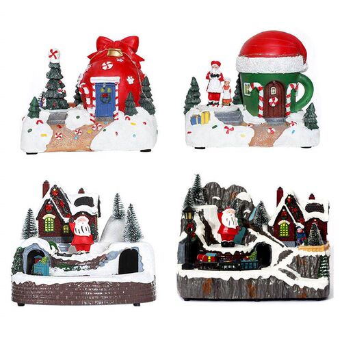 Rotating Train Music Box - LED Light Up Christmas Gift圣诞