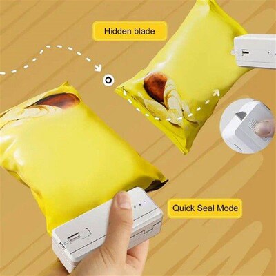 Vacuum Bag Sealer Portable 2-in-1 Mini Bag Sealer Cutter