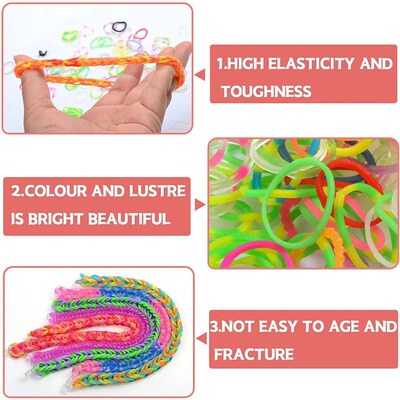 600-1500pcs+ Colorful Loom Bands Set Candy Color Bracelet Ma