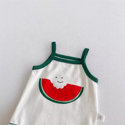 Infant Romper Cute Watermelon Design Thin Sleeveless Summer