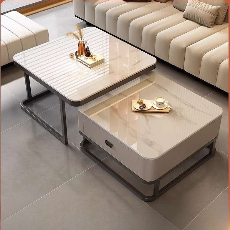 轻奢茶几客厅家用现代简约小户型网红方形玻璃岩板茶几电视柜组合,3C数码配件,其它配件,淘宝优惠券,粉丝福利购,淘宝优惠卷