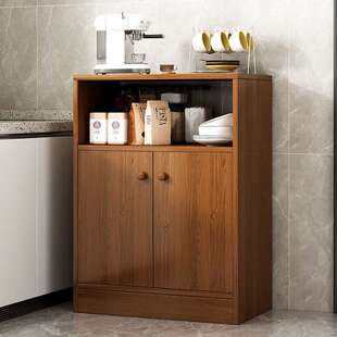 胡桃色茶水矮柜餐边柜子收纳柜新中式多功能家用厨房客厅靠墙边柜