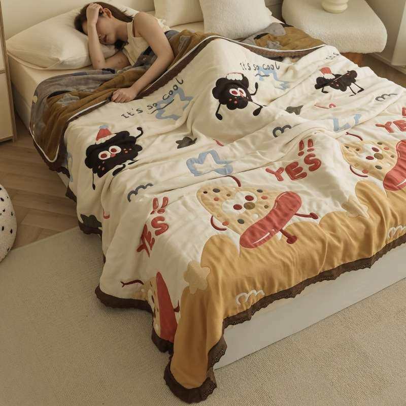 韩式十层泡芙被皱皱纱纯棉纱布春秋被双层纱全棉被子四季被可机洗,3C数码配件,其它配件,淘宝优惠券,粉丝福利购,淘宝优惠卷