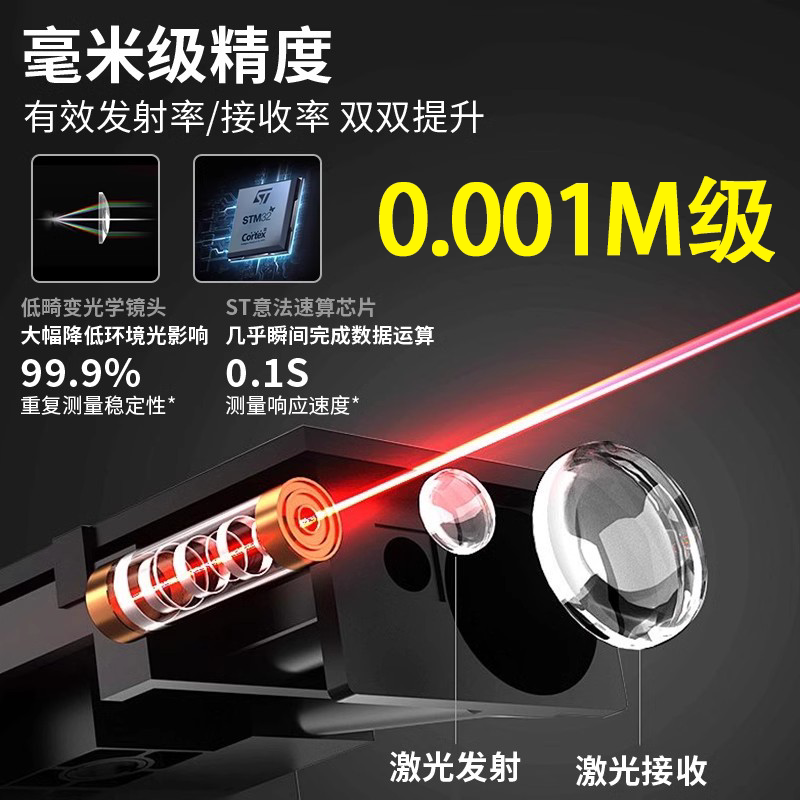 深达威迷你蓝牙激光测距仪手持红外线测量尺电子尺量房神器高精度