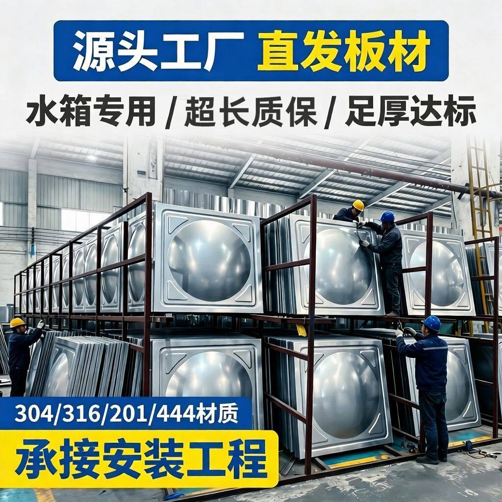 方形304不锈钢水箱板材冲压模块板消防专用拼装板材厂家组装水箱