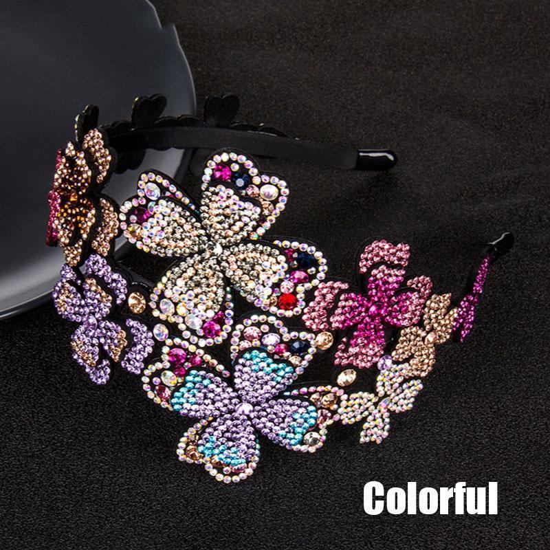 Crystal Flower Headband Crystal Diamond Hairbands Rhinestone - 实物图
