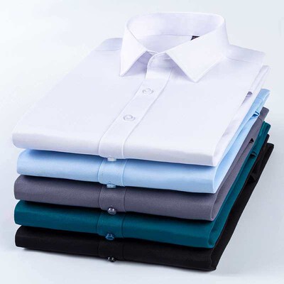 Stetch Shirt Mens Long-sleeved Slim-fit Non-ironing Busines