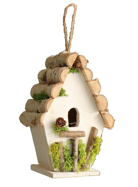 天然森系鸟屋草木藤手工小木鸟房子鸟窝鸟巢杂货花园庭院装饰摆件