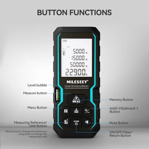 Mileseey S6 Laser Distance Meter 40m/120m, Rangefinder with