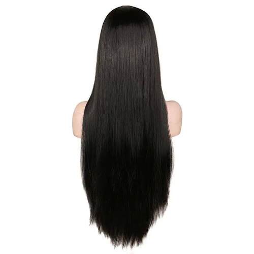 Halloween lady Morticia Addams 80cm 100cm Long  Black Straig