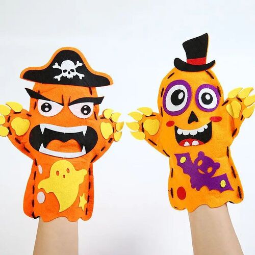 3Pcs DIY Hand Puppet Craft Toy Felt Halloween Party Favors K