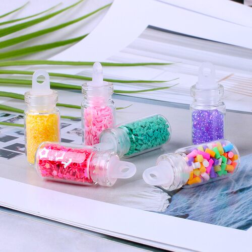 Blue brocade 48 bottles of glitter powder Sequin set handma