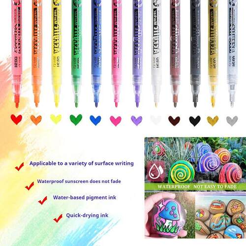 Acrylic Metal Beautiful Color Painting Pen, Multi-function C