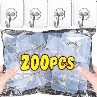 Transparent Self Adhesive Wall Hooks Heavy Duty Multi-Purpos
