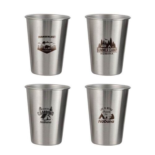 Outdoor 04 Stainless Steel Camping Cup 8-piece Camping