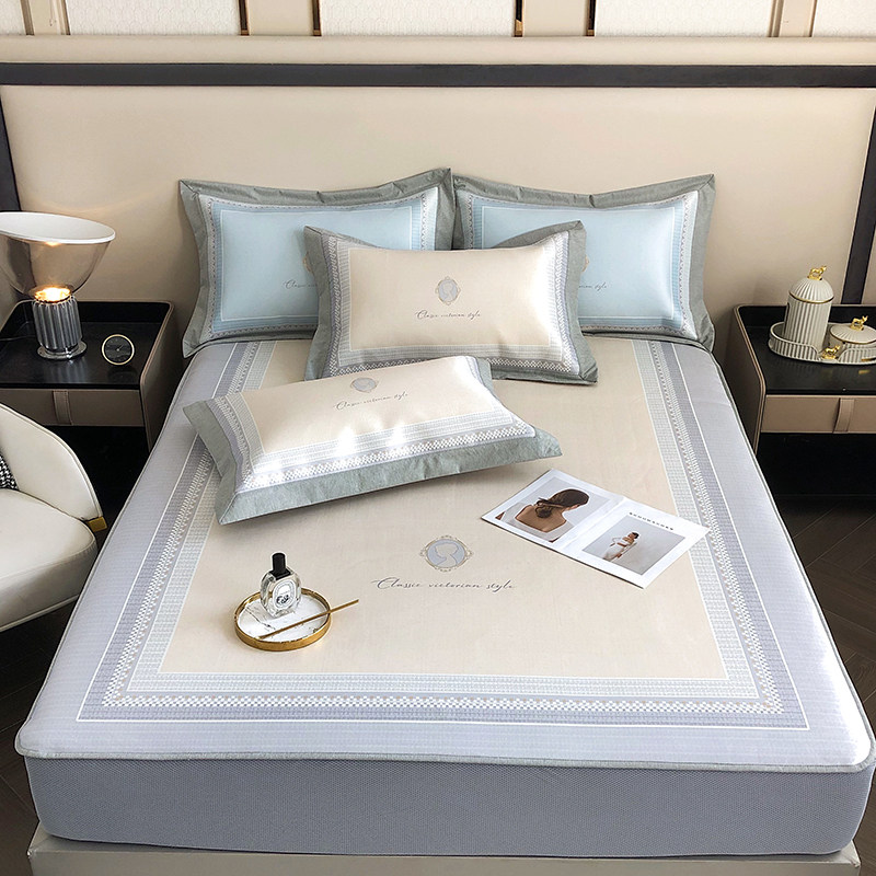 夏季冰丝凉席三件可水洗高端数码印花床笠款单人空调软席子,床上用品,冰丝席,淘宝优惠券,粉丝福利购,淘宝优惠卷