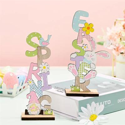 Spring Easter Bunny Rabbit Wooden Ornaments DIY Crafts Kids