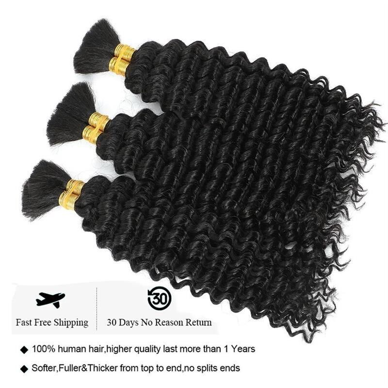2pcBulk  Hair Deep Wave For Braiding Deep Curly No Weft - 实物图
