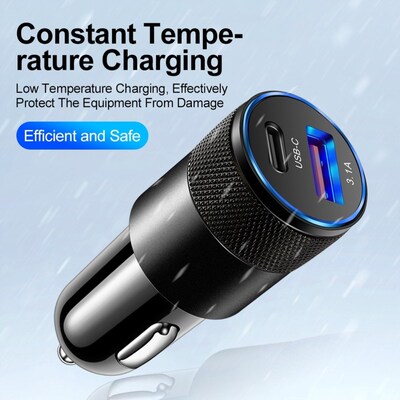 USB C Car Charger 66W PD Fast Charging Phone Adapter Dual US