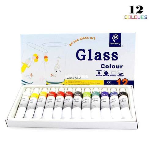 New 12 Colors Professional Glass Acrylic Paints color Hand