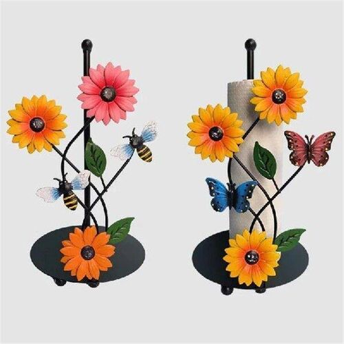 Metal Art Sunflower Tissue Holder Paper Towel Holder for