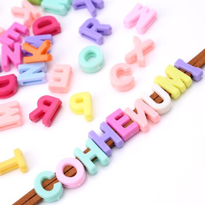 100pcs 12mm Multicolour Random Letter Beads Acrylic Alphabet