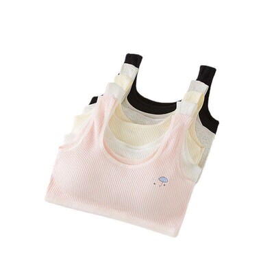 Student Underwear Doublelayer Bra with Cotton Crotch for Tee