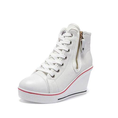 Women Hidden Wedge Invisible Heel  Shoes Female Wedge Side Z