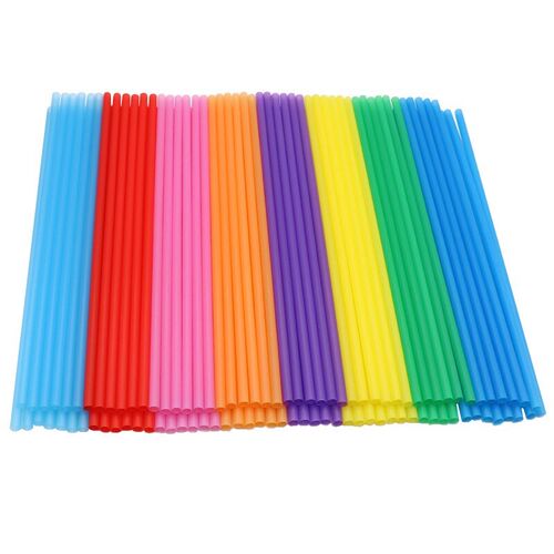 Disposable Plastic Straws Colorful Party Event Drink 6*190mm