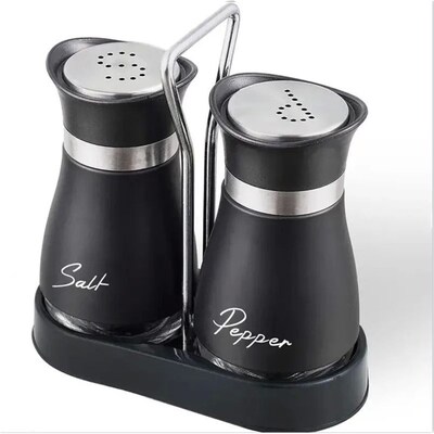 Kitchen Glass Spice Bottle Adjustable Refillable Salt and Pe