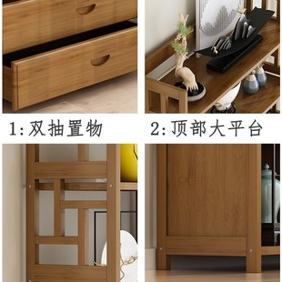 Chinese bamboo bookshelf living room display cabinet rack